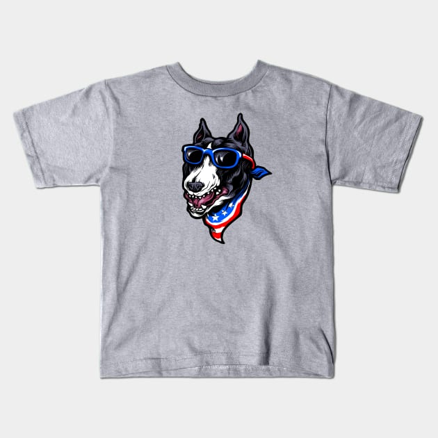 USA Patriotic American Pitbull Terrier Kids T-Shirt by SLAG_Creative